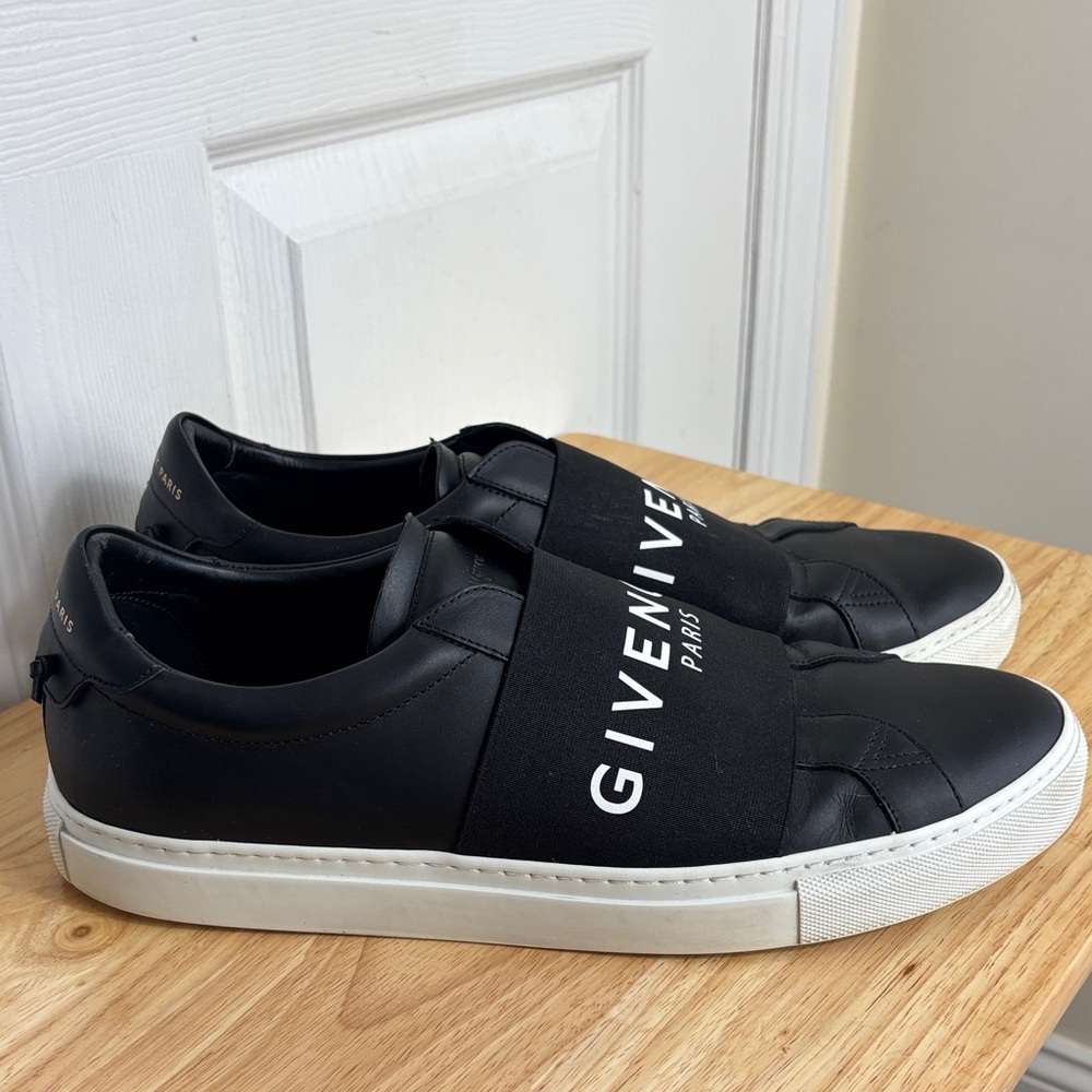Givenchy Urban Street Elastic Skate Logo Calf Slip-on Sneaker Black EU45/US12
